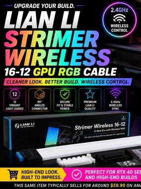 Lian Li Strimer Wireless 16-12 GPU RGB Extension Cable PW16-121W White